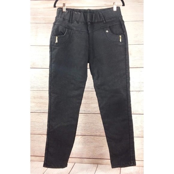 Women's Elastic Warm Legging High Waist  Slim Fit Stretch Skinny Pants Black - Picture 1 of 12